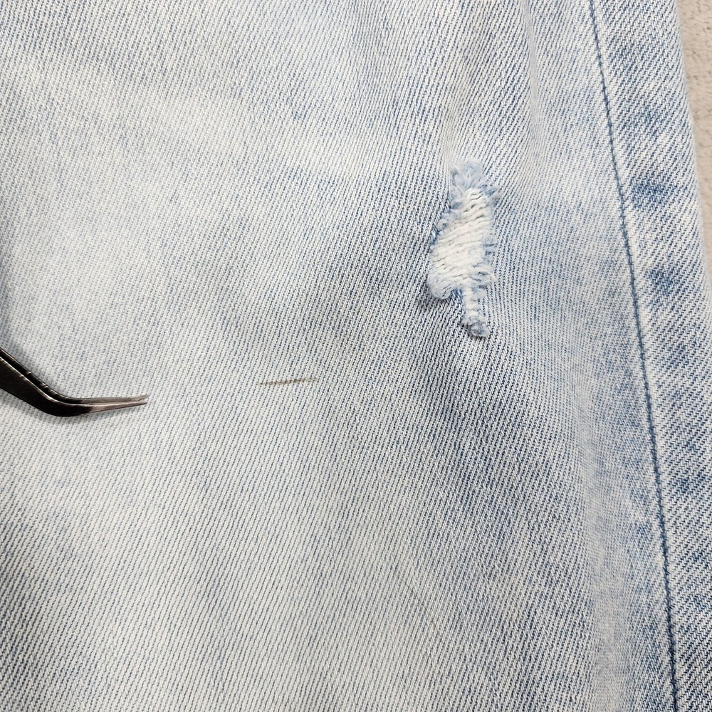 American Eagle Jeans Mens 30x36 Blue Skinny Distressed Stretch Denim Light Wash - Picture 2 of 15